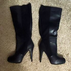 Black Platform Leather boots